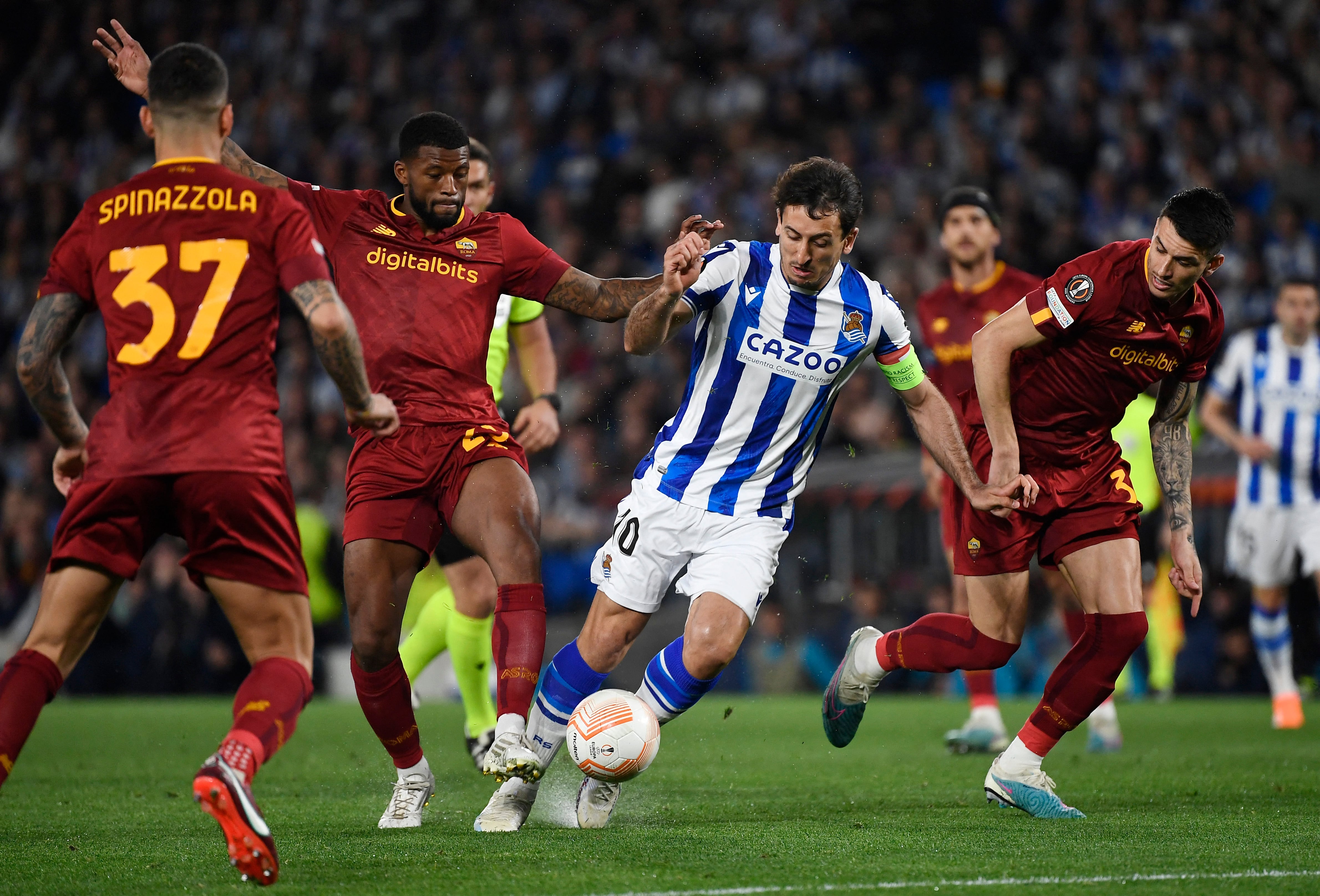 Mikel Oyarzabal, durante el partido ante la Roma.