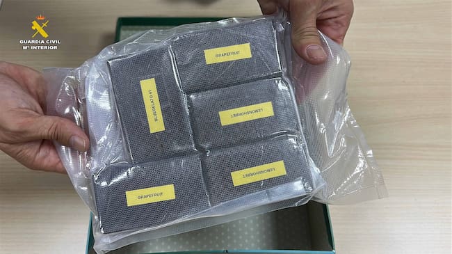 La Guardia Civil intercepta un paquete postal con 515 gramos de hachís y detiene a su destinatario en Logroño