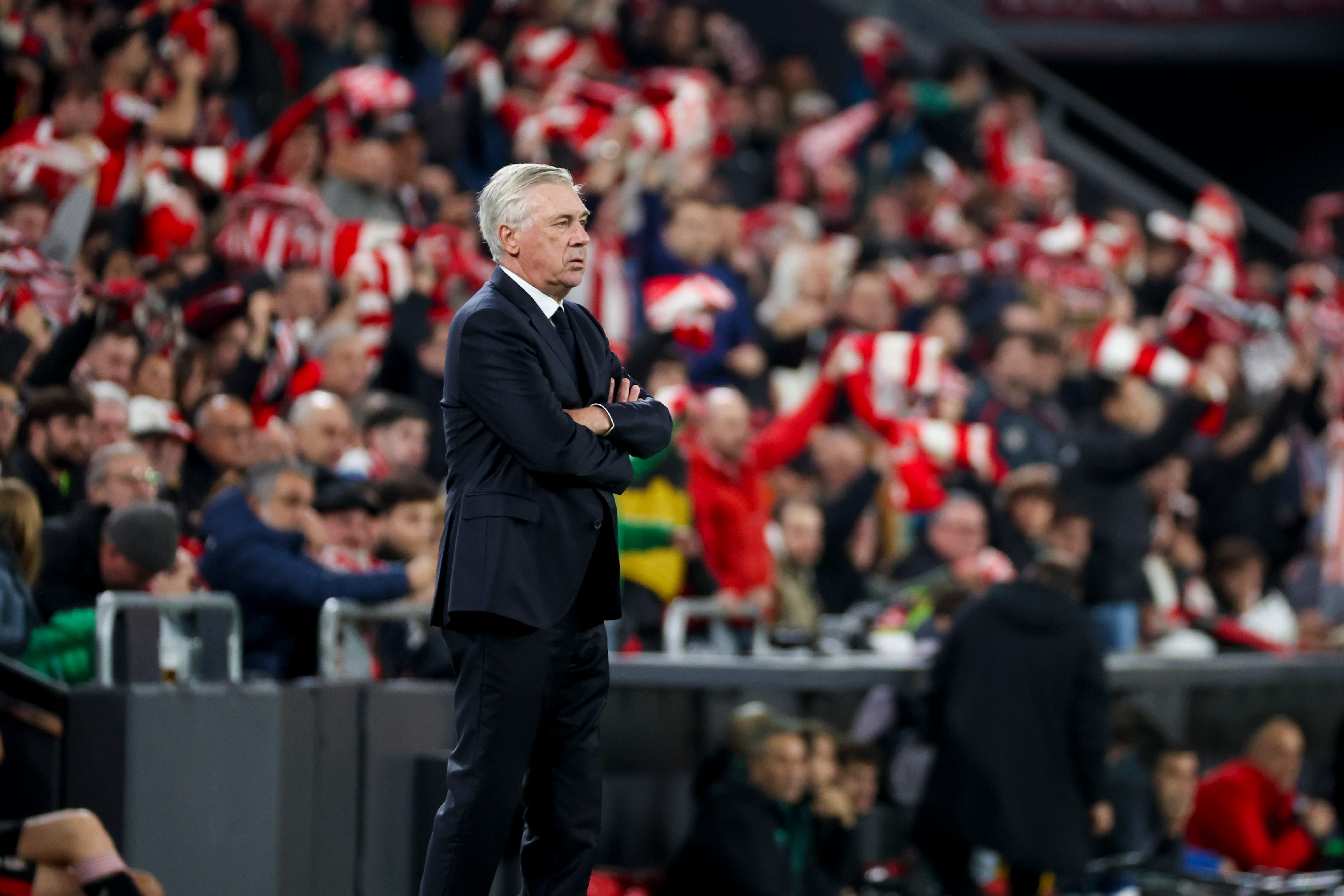 Carlo Ancelotti, durante el partido ante el Athletic Club de Bilbao