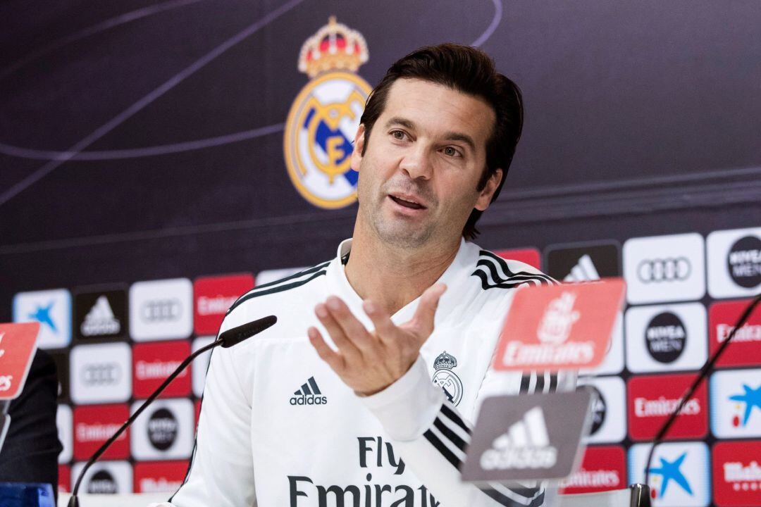 Santiago Solari, en la rueda de prensa anterios al partido de Copa entre el Real Madrid y el Melilla.