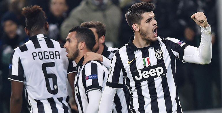 Morata celebra su gol ante el Borussia
