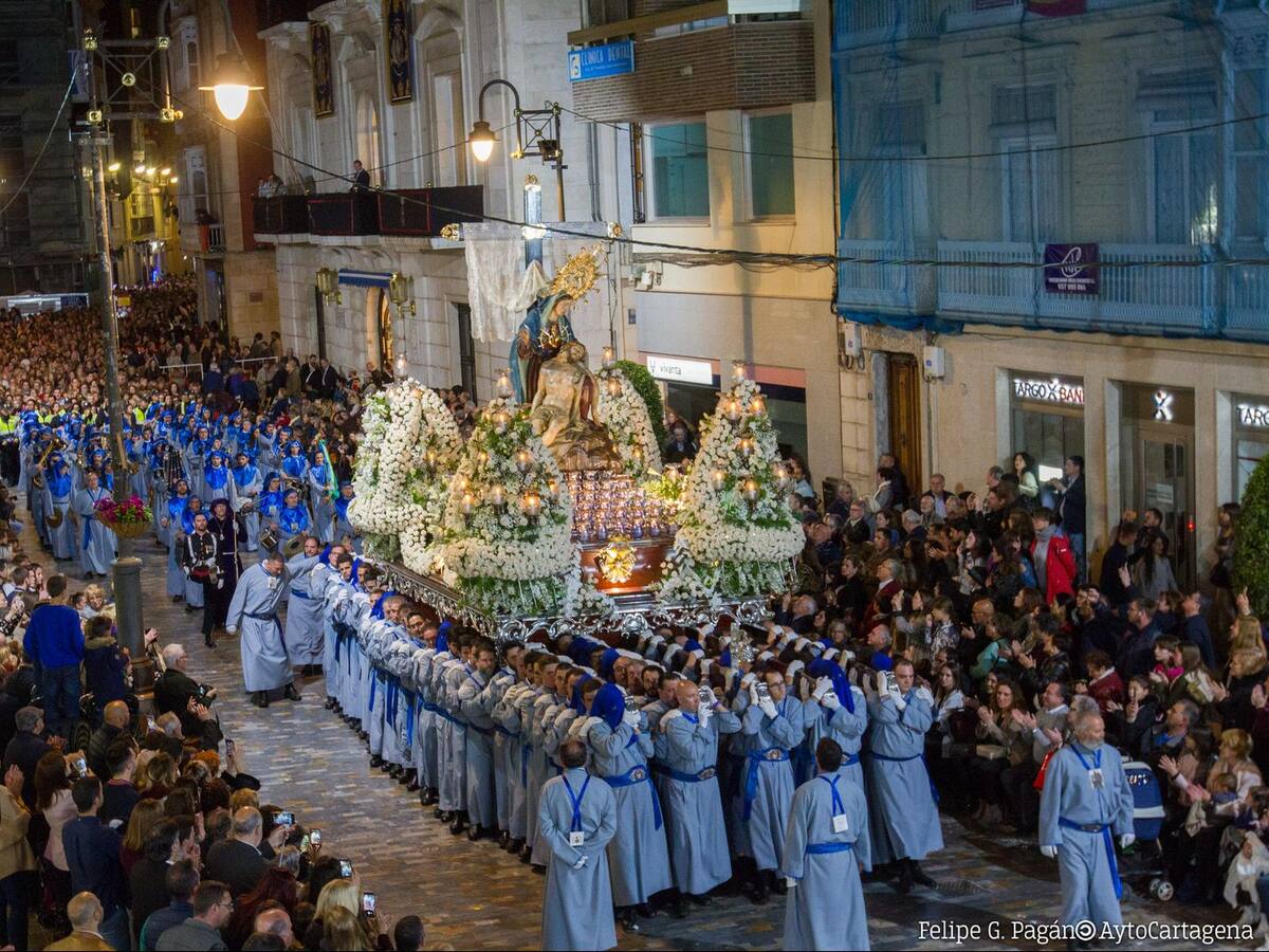 "La Madre sale a la calle, y los hijos salen con ella": Lunes Santo en Cartagena y las promesas de la Virgen de la Piedad