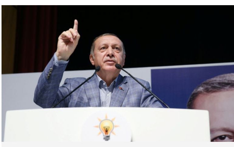 Erdogan, el presidente de Turquía, durante una rueda de prensa.