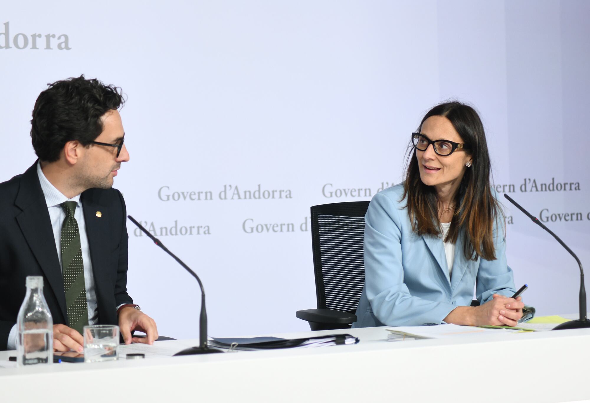 La ministra d&#039;Interior, Ester Molné, i el Portaveu, Guillem Casal