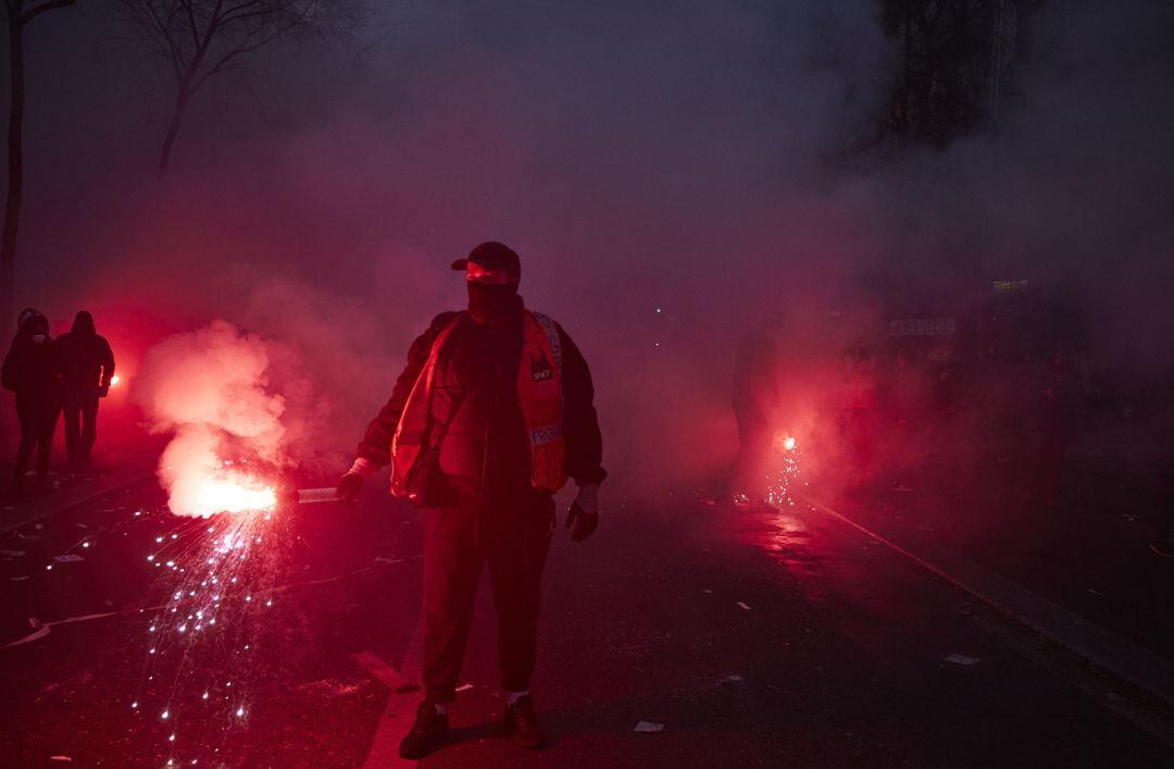 Enfrentamientos con la policía en París. 