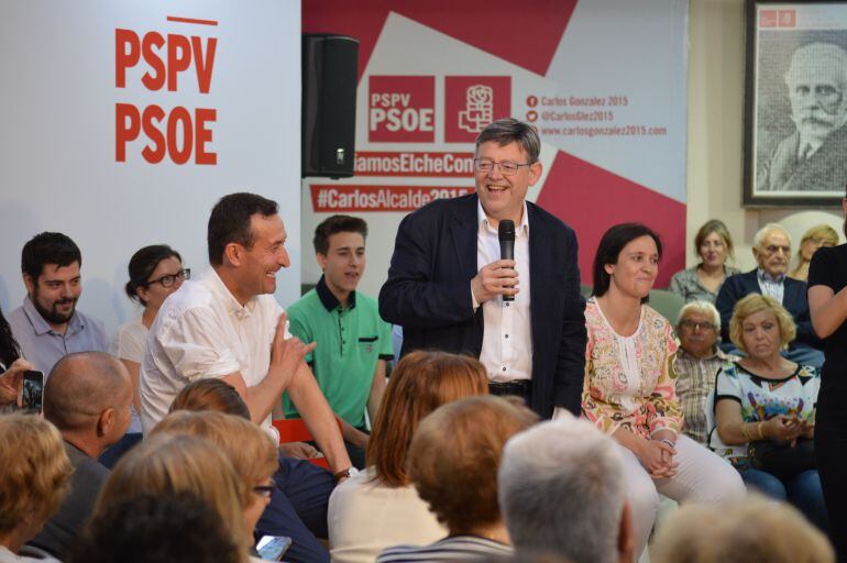 Ximo Puig en la sede del PSOE