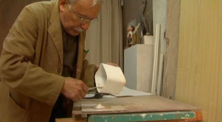 Ramon Ferran, al seu estudi.