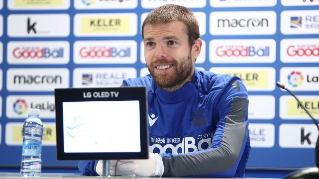 Illarramendi en una rueda de prensa en Zubieta