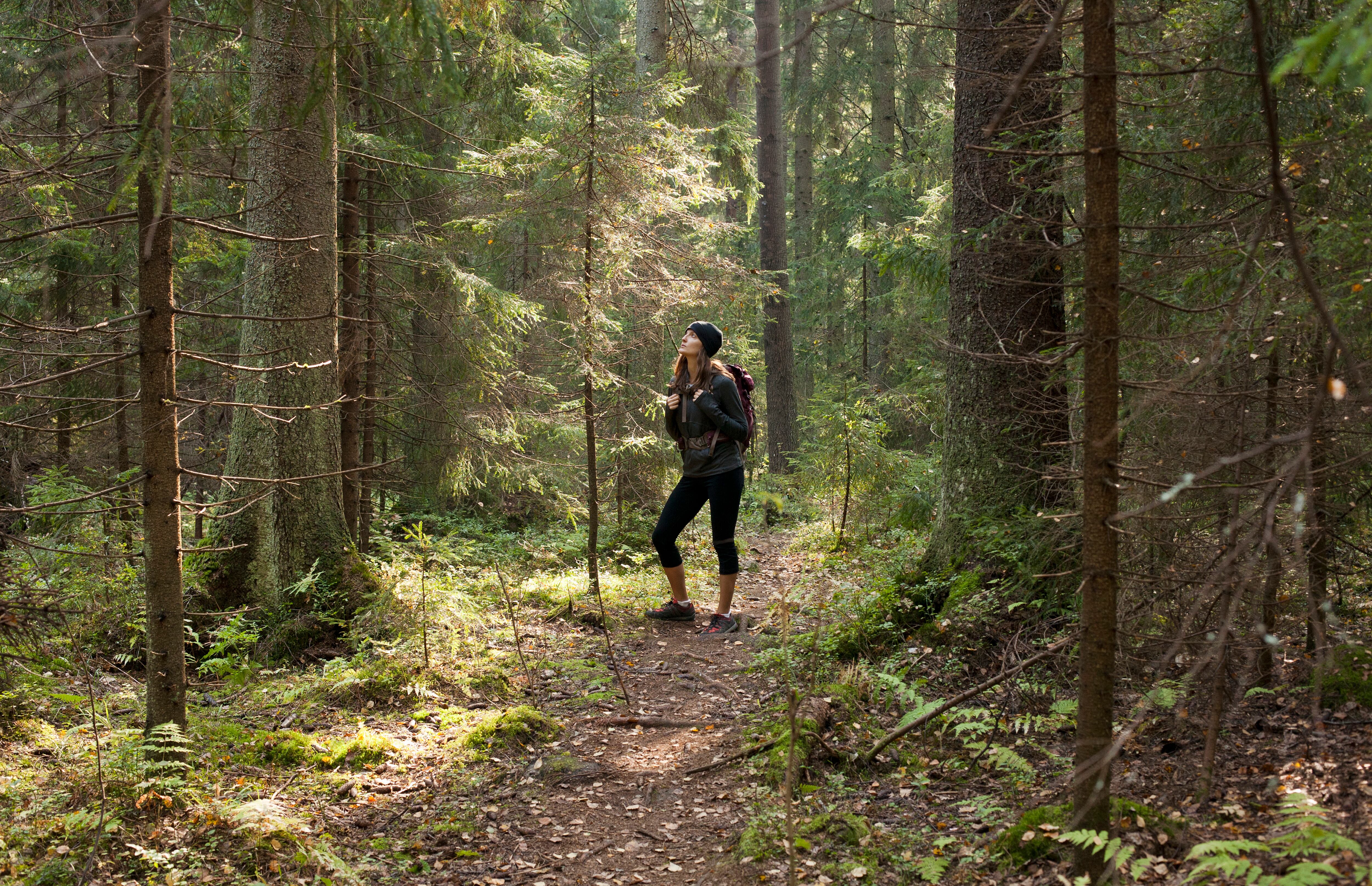 Mujer en un bosque