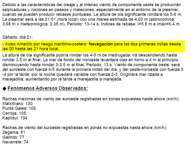 Previsión de Euskalmet