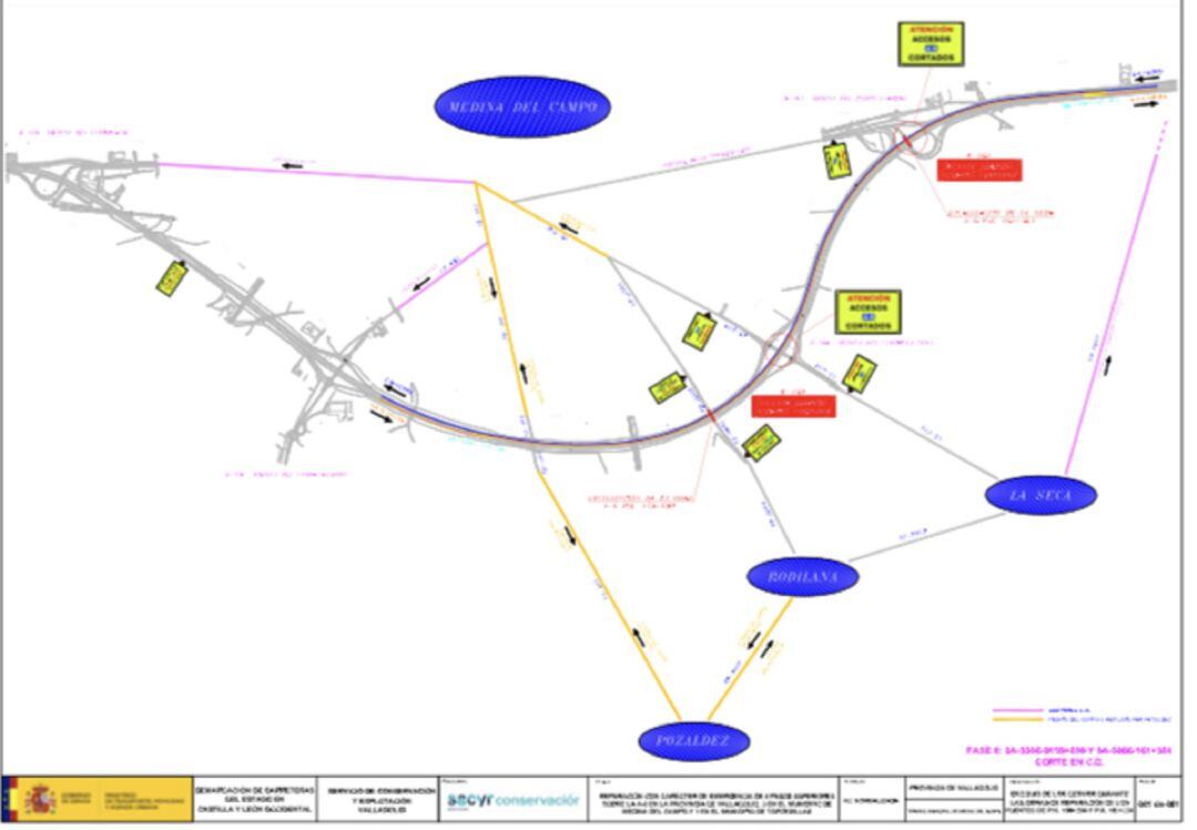 Durante los próximos meses algunos accesos a Medina del Campo estarán cortados por obras