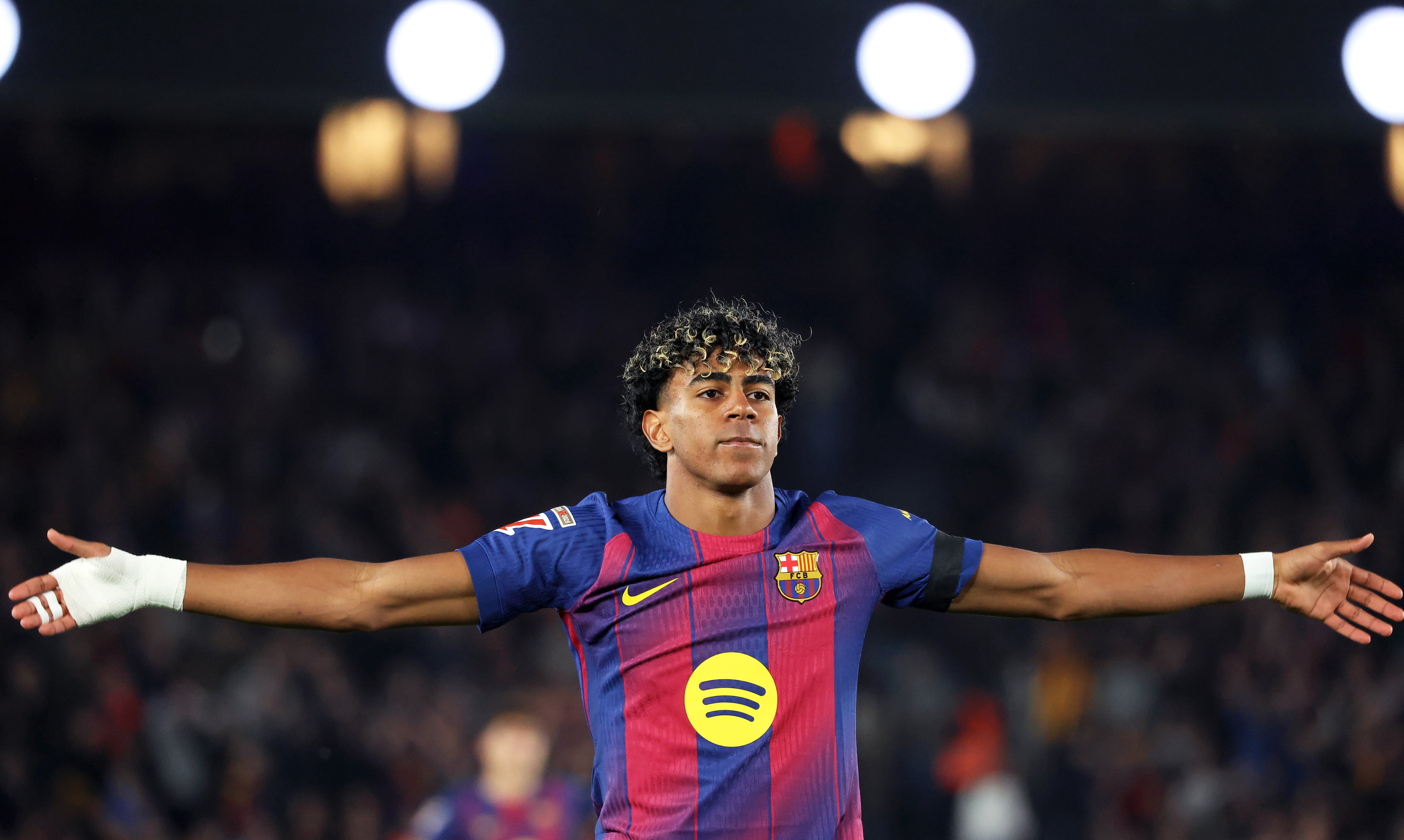 Celebración de Lamine Yamal en el Camp Nou