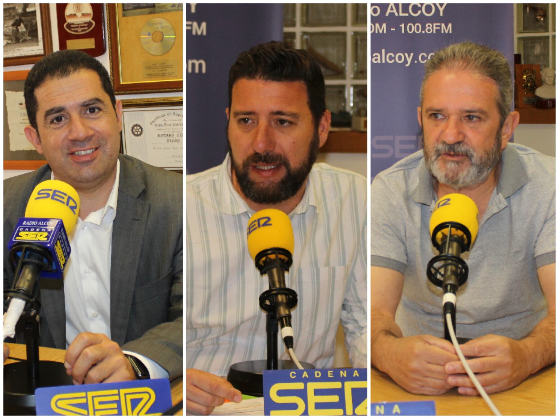 Antonio Francés, Àlex Cerradelo y Sergi Rodríguez en radio Alcoy