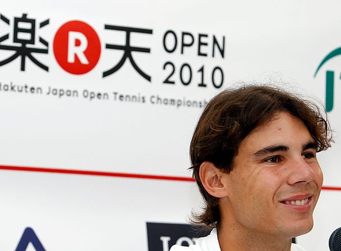 Nadal, durante la rueda de prensa en Japón