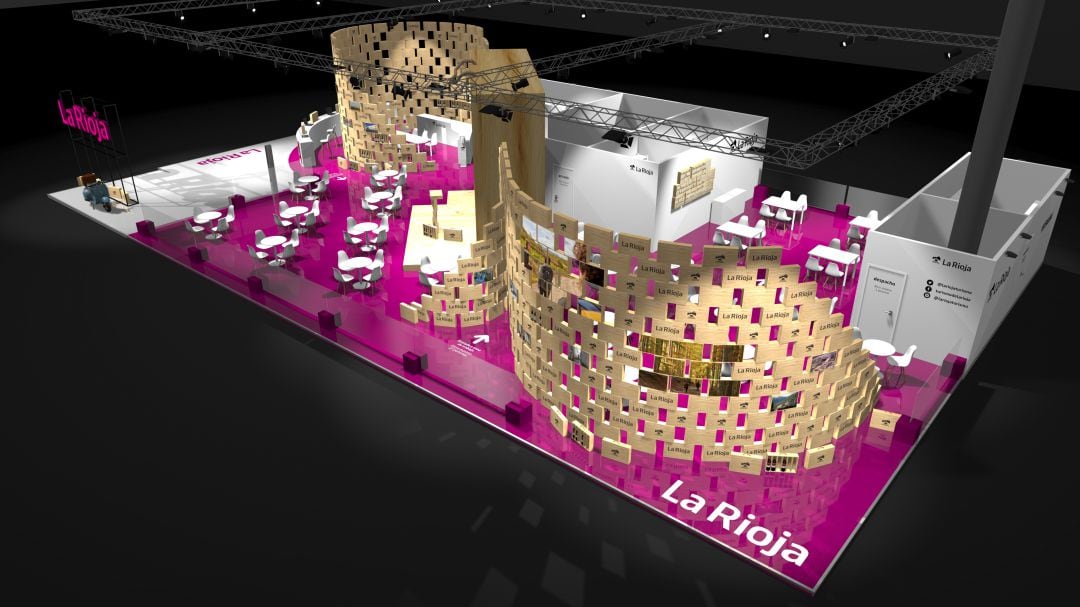 Imagen del stand con el que La Rioja acudirá a esta edición de 2022 en Fitur.