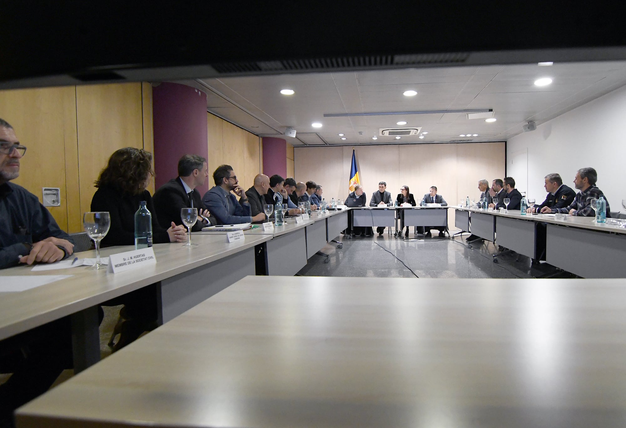 Un moment de la reunió de la comissió nacional de protecció civil que s'ha celebrat aquest divendres