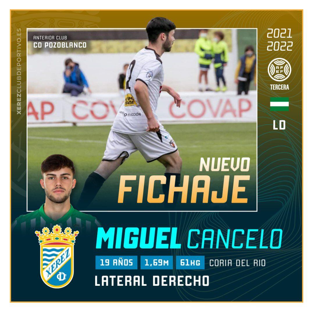 Anuncio del fichaje de Miguel Cancelo en el Xerez CD