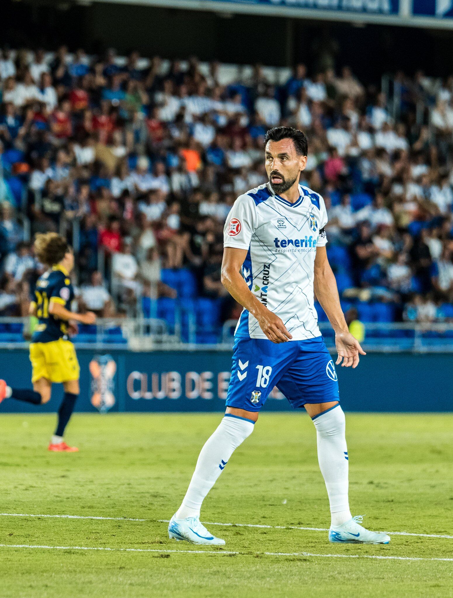Gallego, durante el partido ante el Mérida en el Heliodoro.