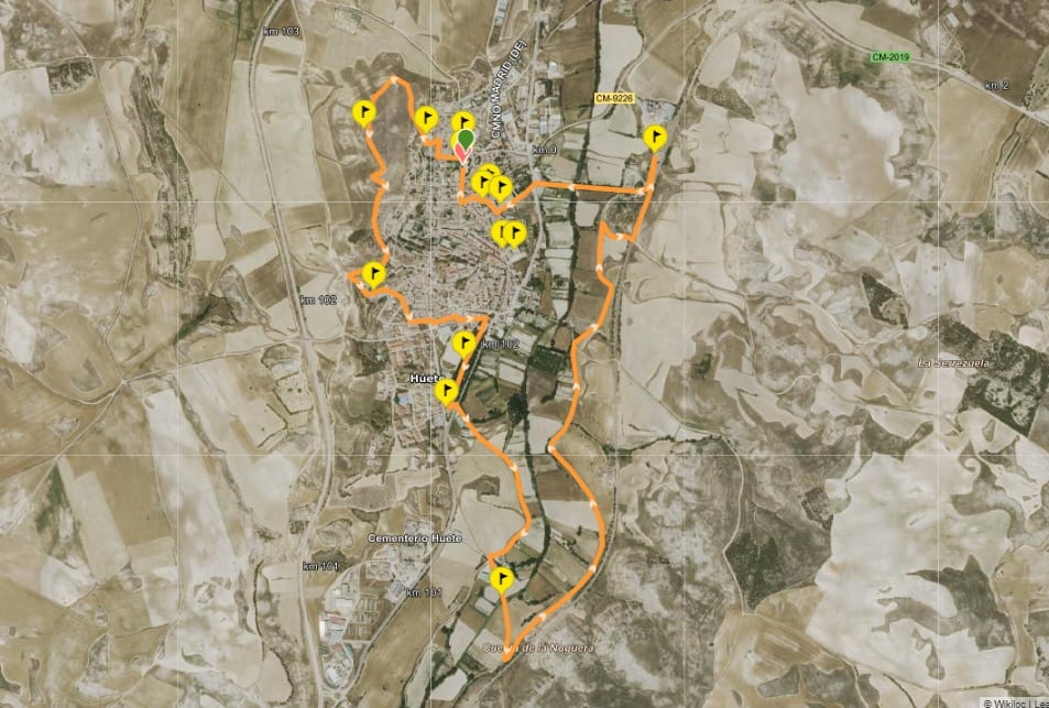 Plano de la ruta por Huete.