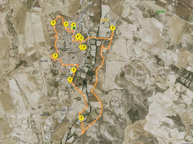 Plano de la ruta por Huete.