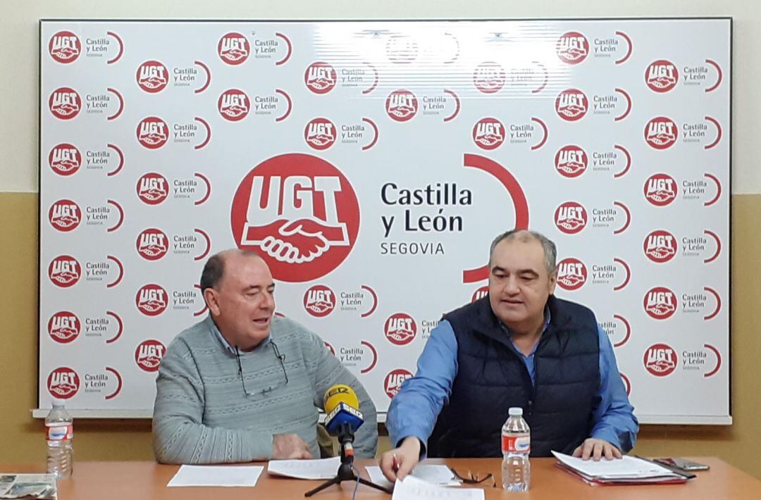 Miguel Ángel Mateo, secretario general UGT Segovia y Tomás Pérez Urueña, secretario general UGT CyL