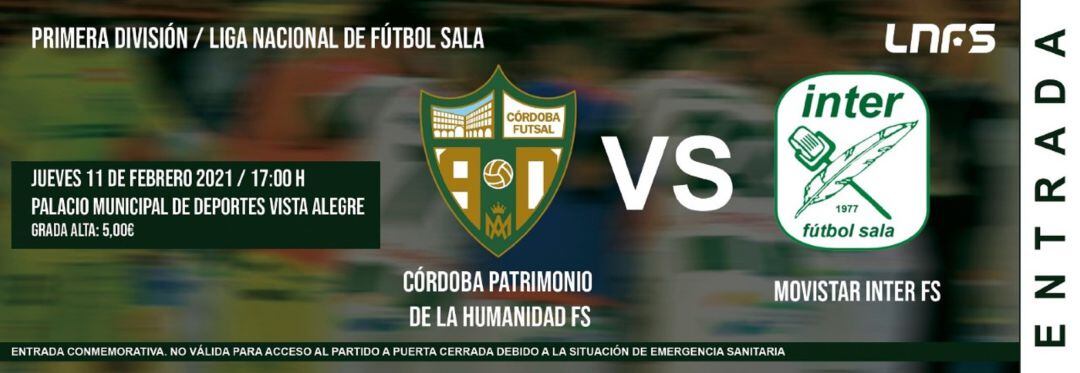 Entrada conmemorativa. 