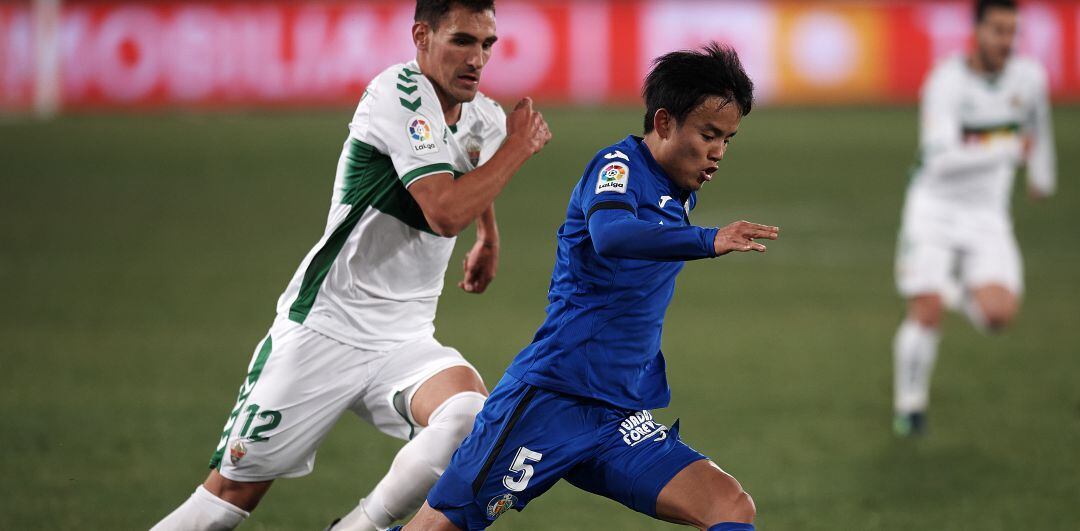 Take Kubo, durante el partido ante el Elche