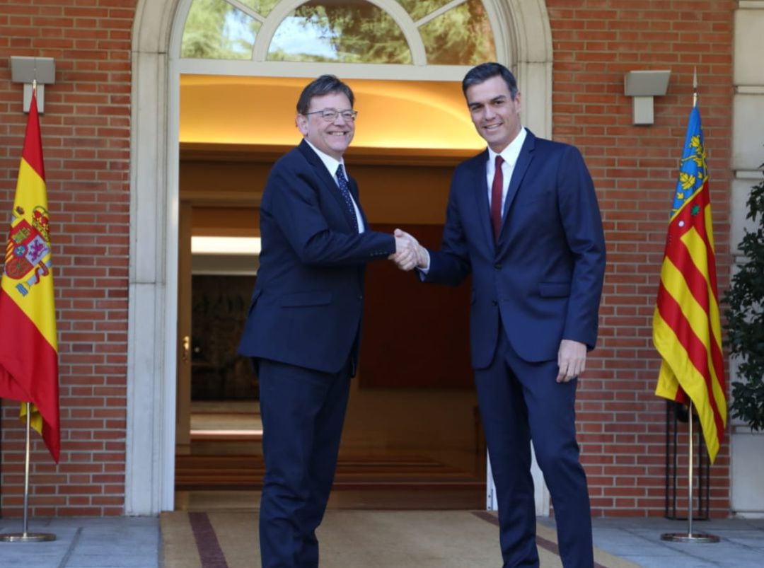 El Presidente del Gobierno en funciones, Pedro Sánchez y el President de la Generalitat Valenciana, Ximo Puig en una foto de archivo