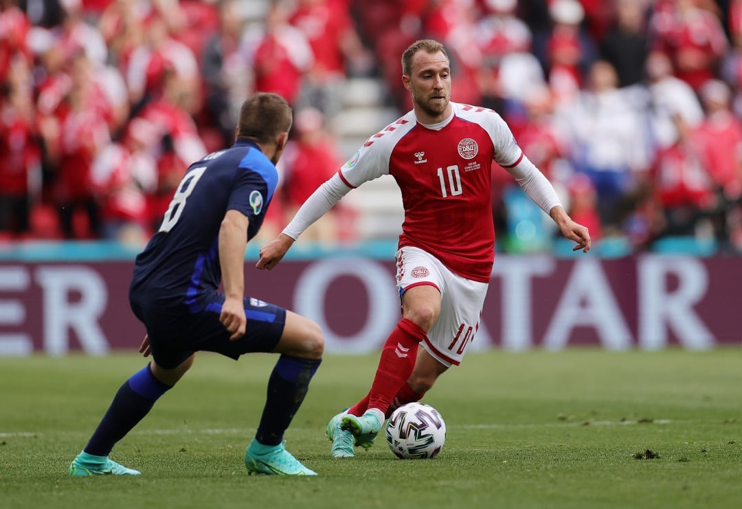 Eriksen, jugador de la selección danesa