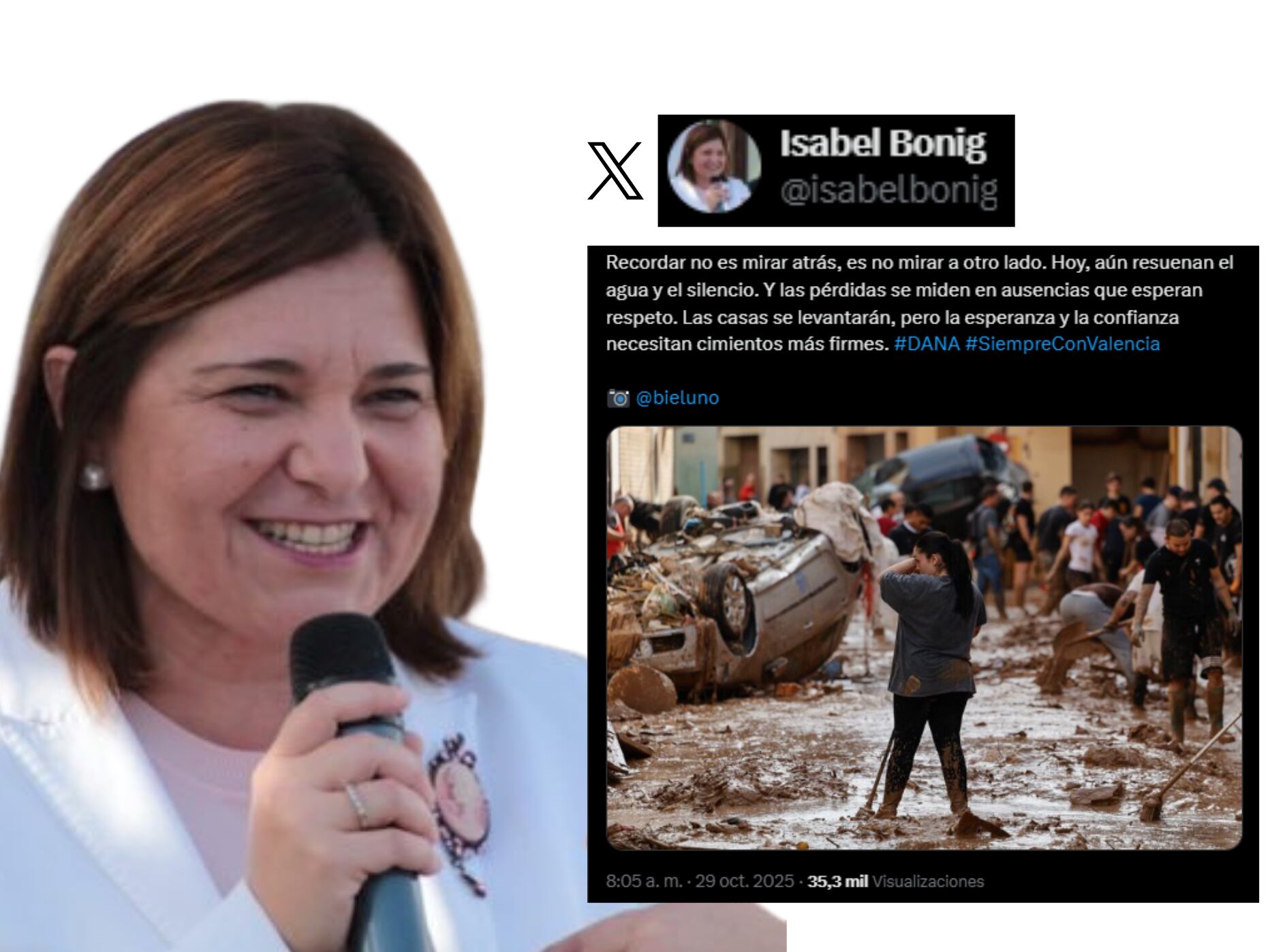 Isabel Bonig (ex líder del PPCV) habla en X sobre la gestión de la DANA