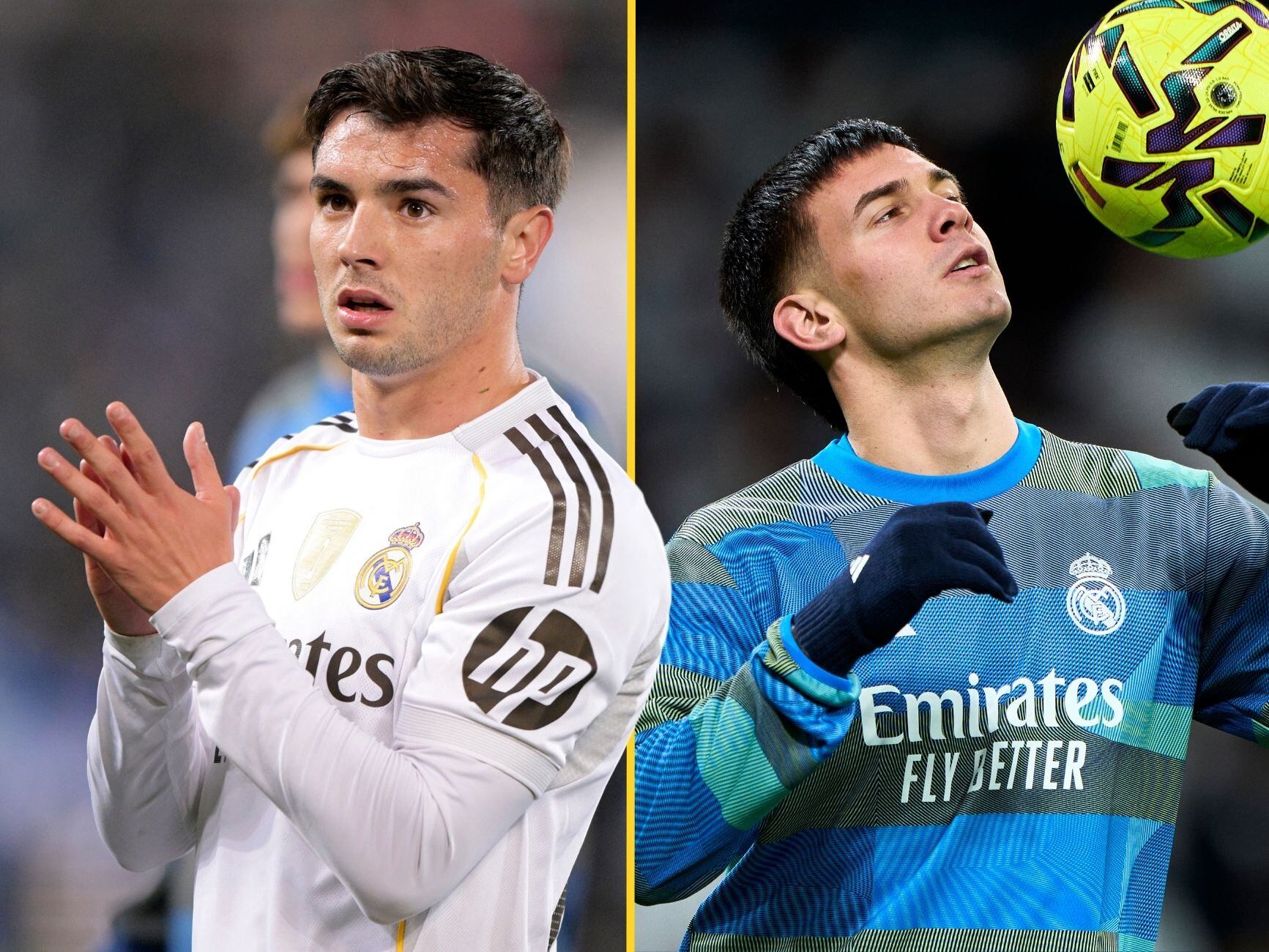 En un montaje, Brahim Díaz junto a Franco Mastantuono