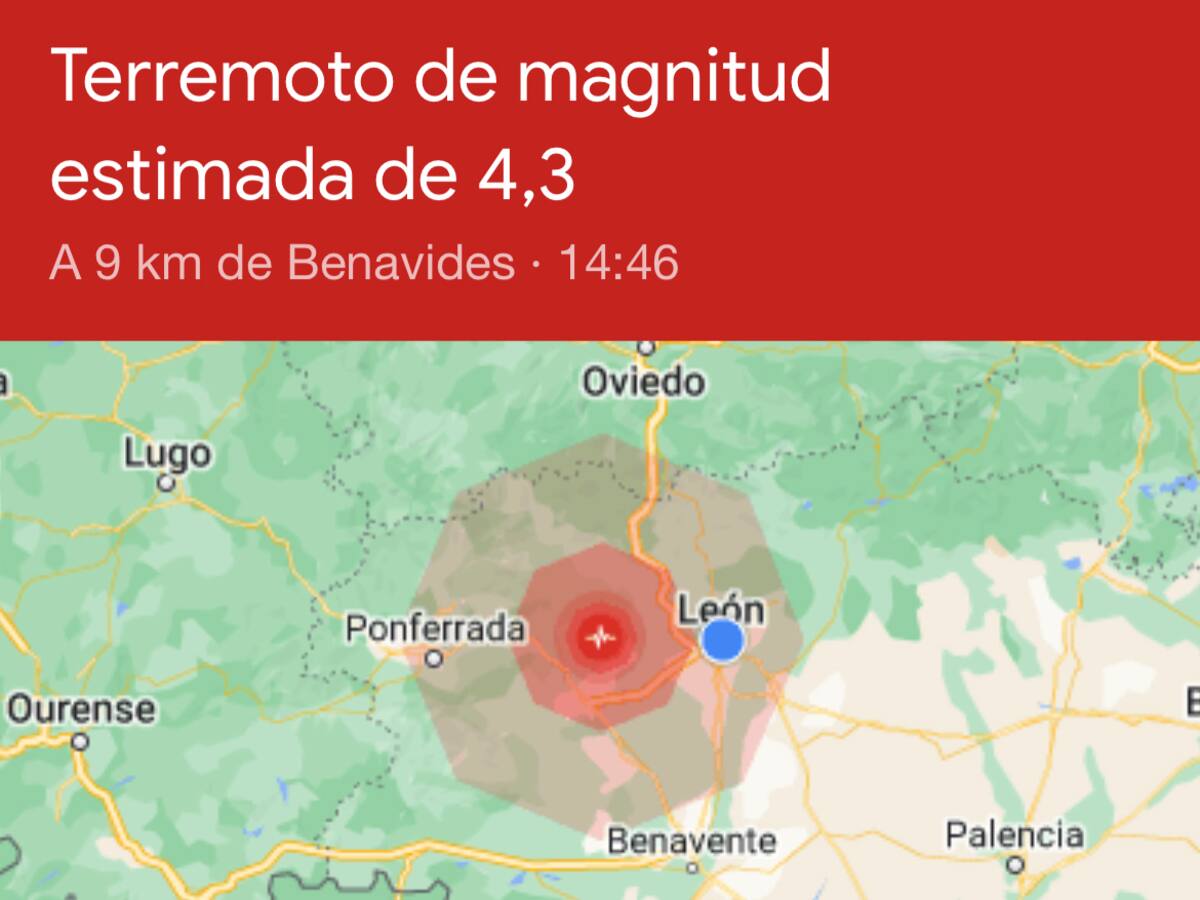 Registrado un terremoto con epicentro en Villamejil (León) que se deja sentir por todos los pueblos de la comarca