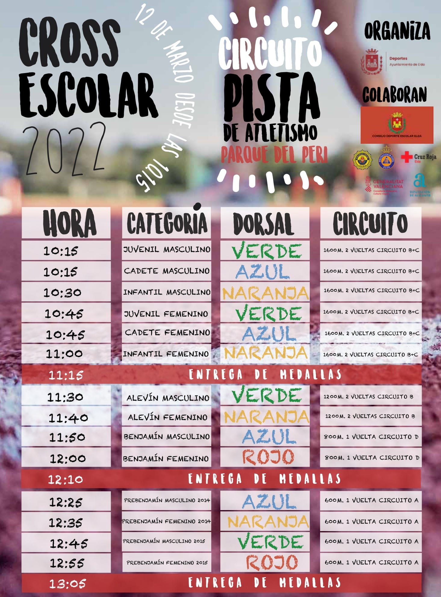 Horarios de la prueba