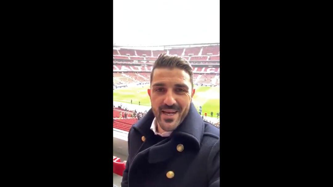 David Villa en el Wanda Metropolitano.