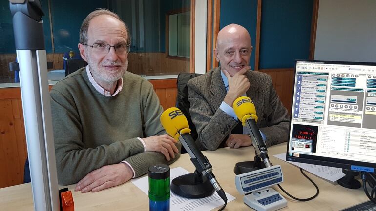 José Antonio Cagigas y Javier Valladares en el estudio de La Ventana 