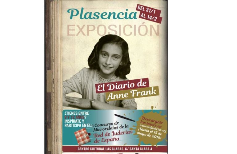 Cartel de la exposición sobre Anne Frank en Plasencia 