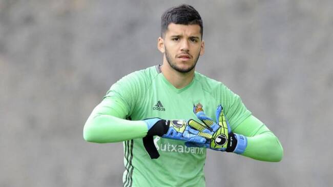 Gero Rulli, en un entrenamiento con la Real