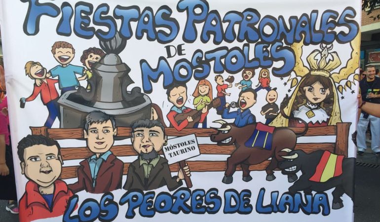 Pancarta a favor de los festejos taurinos de Móstoles