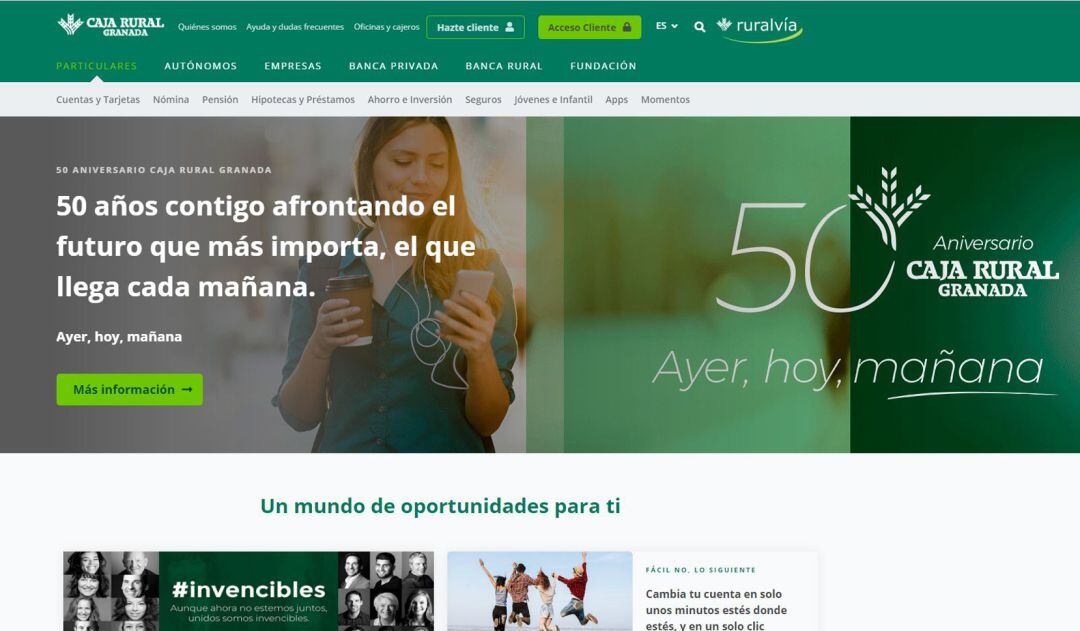 Nueva web de Caja Rural de Granada