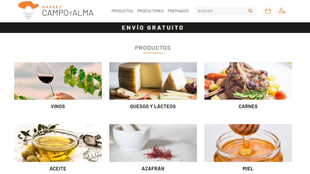 Imagen de portada del nuevo marketplace de 'Campo y Alma', en donde se aglutina la venta online de diversos productos agroalimentarios de Castilla-La Mancha 