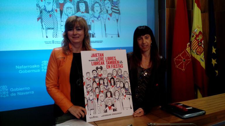 La Consejera de Relaciones Ciudadanas e Institucionales, Ana Ollo y la directora del Instituto Navarro para la Igualdad, Mertxe Leránoz.
