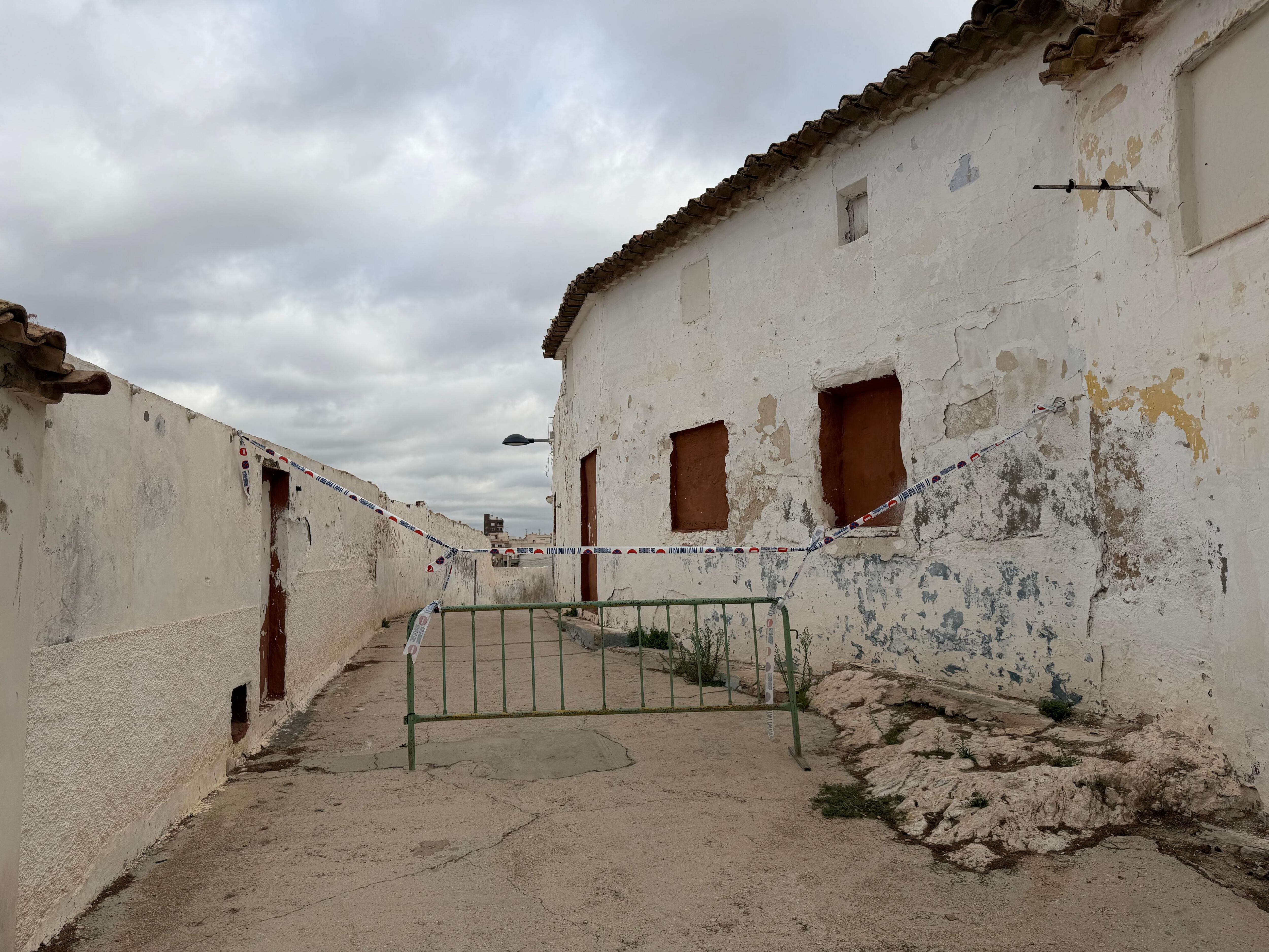 Zona afectada en el casco antiguo
