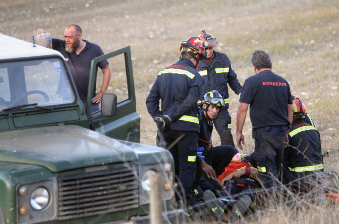 Intervención con motivo del percance sufrido por el bombero de Palencia