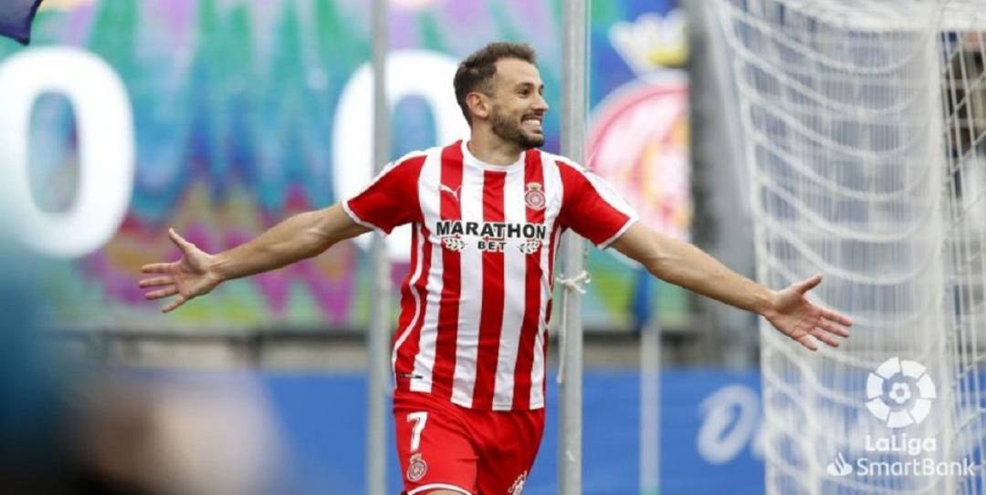 Stuani celebra un gol con el Girona