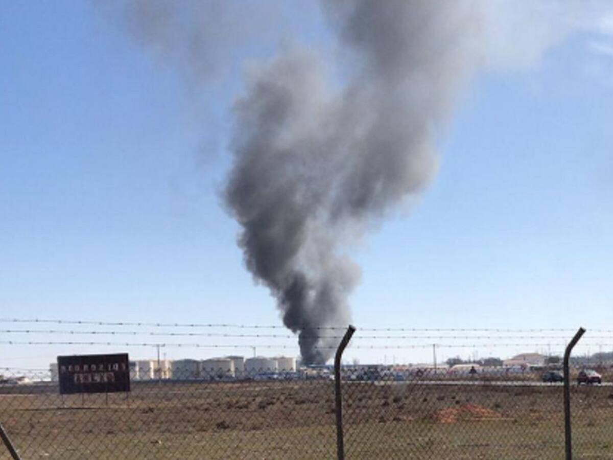 Gran cortina de humo por un incendio en la empresa Albatros de Alcázar