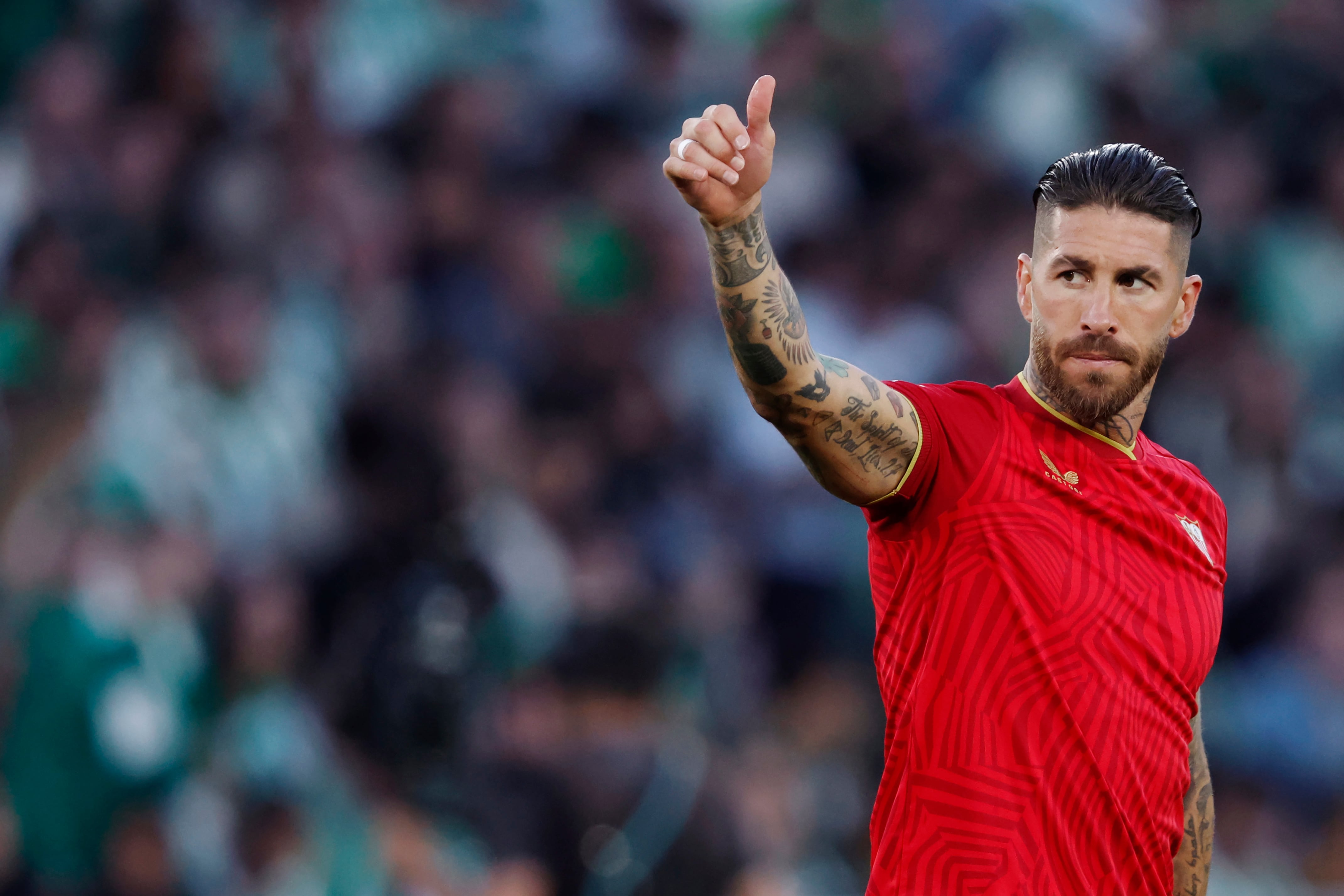 Sergio Ramos, en un partido con el Sevilla