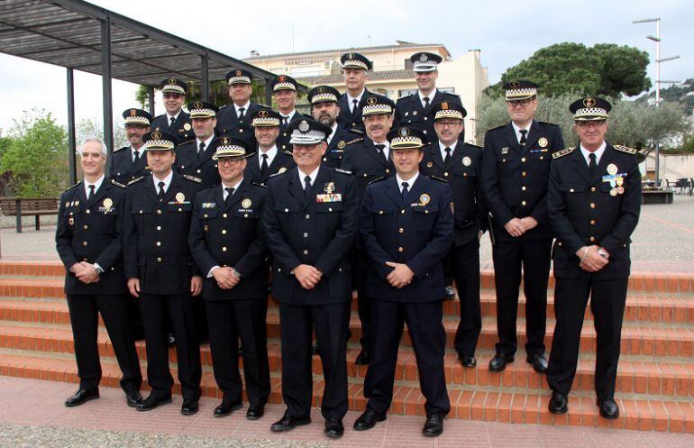 Foto de família dels diferents caps de les policies locals de Girona.