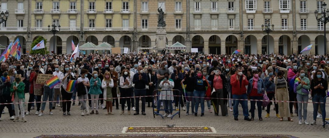 Concentración contra agresiones LGTBfóbicas, a 9 de julio de 2021