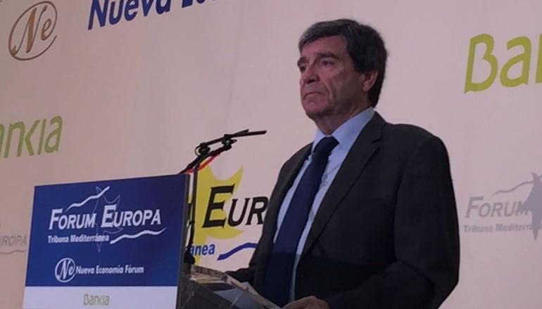 El presidente de la Autoridad Portuaria de Valencia, Aurelio Martínez, durante una conferencia