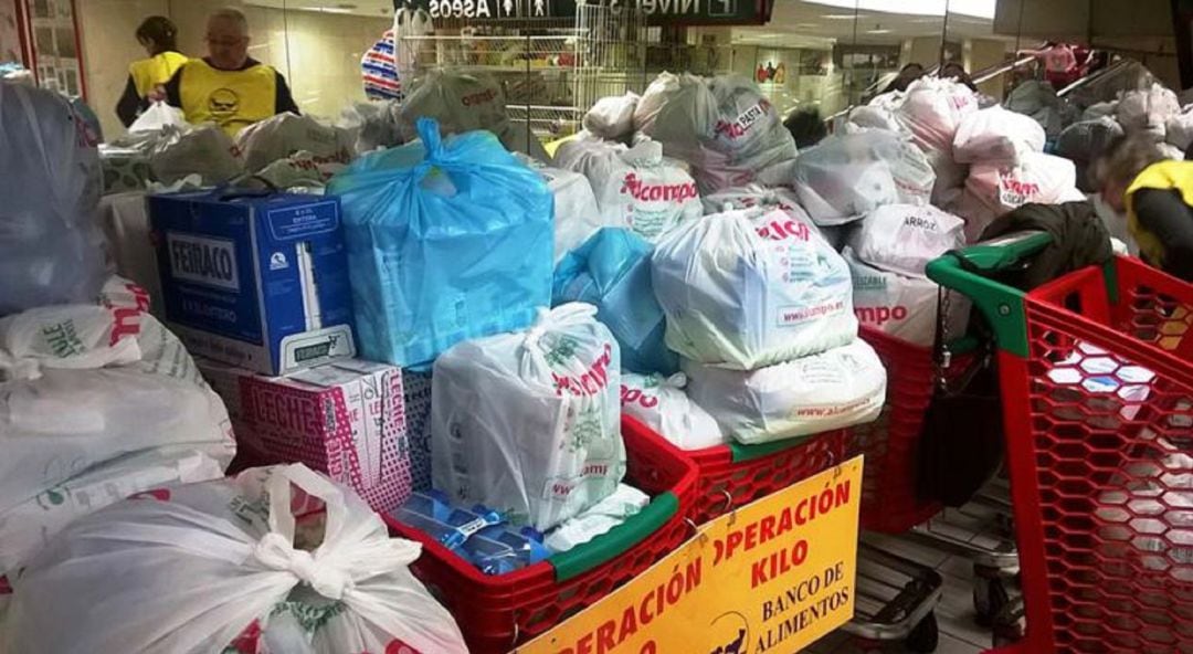 Alimentos recogidos por el Banco de Alimentos en Vigo